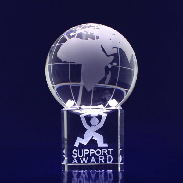3D Crystal Spinning World Globe (80mm diametre)