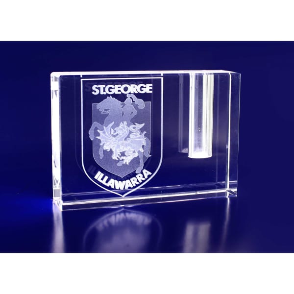 3D Crystal Rectangle Crystal Pen Holder