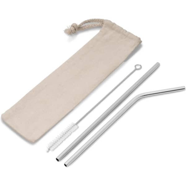 Reusable Steel Straw Set – Natural