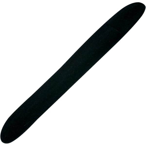 A black velvet pouch for pen packaging, featuring a soft texture and a sleek, elongated shape.