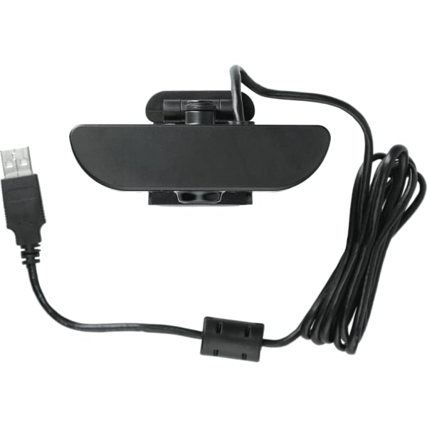 A black 1080P HD webcam with a built-in microphone and a USB connector. It features a flexible mounting clip and a cable.