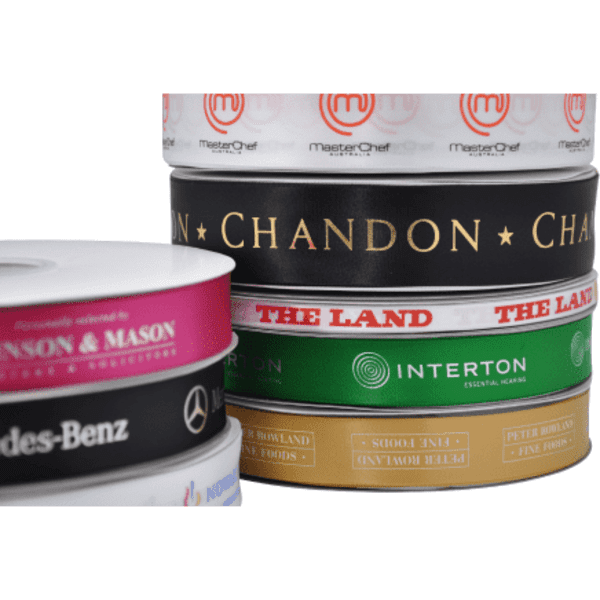 Custom Printed Double Sided Woven Edged Satin Ribbon 10mm