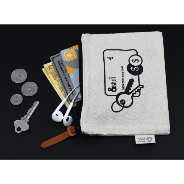 Calico Card & Key Pouch 12.5cm x 17cm