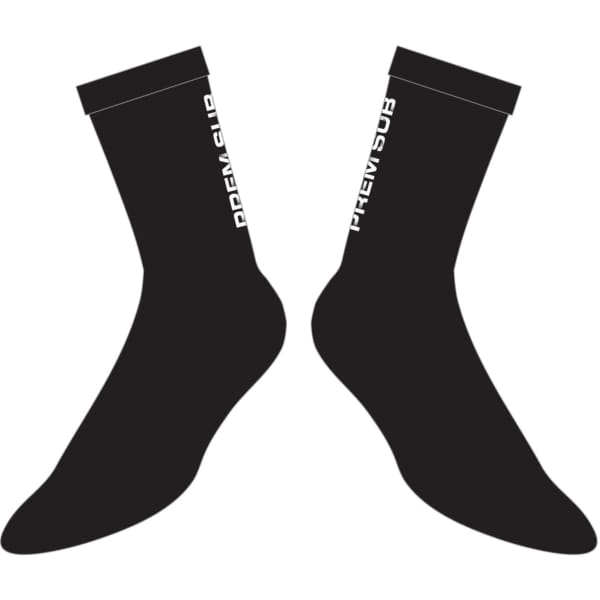 A pair of black mid socks featuring a logo on the cuff. Suitable for various footwear styles.
