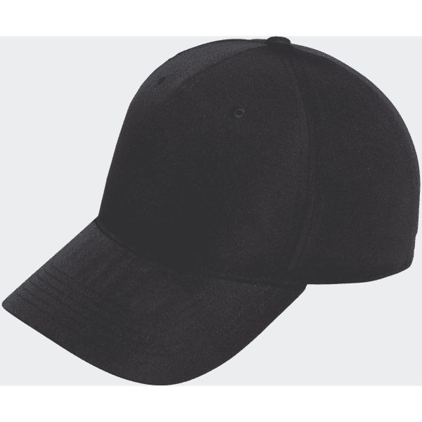A black Adidas Performance Golf Cap featuring a structured design and a curved brim. It has a logo on the front.