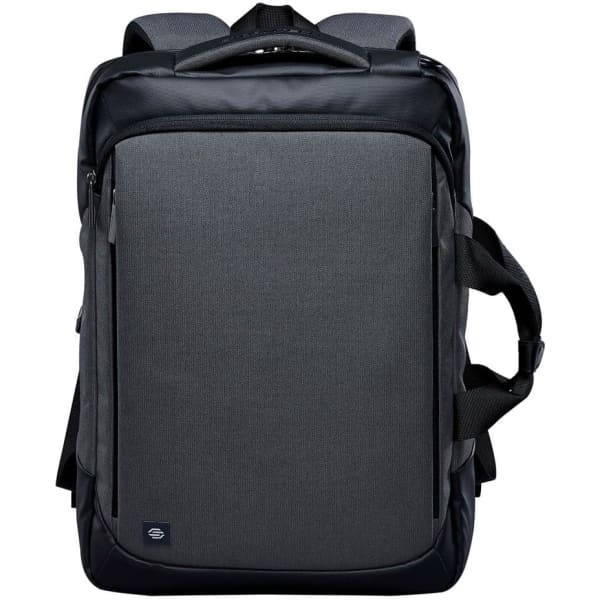 A laptop bag in graphite grey featuring a sleek design and a logo. Suitable for carrying electronics and accessories.