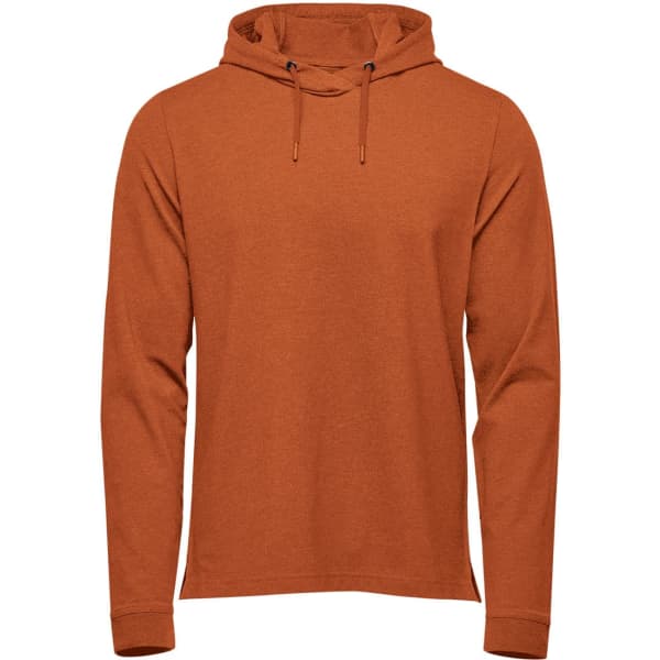 A charcoal hoodie featuring a drawstring hood and long sleeves, ideal for casual wear.