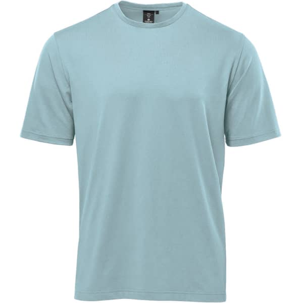 A light blue short-sleeved T-shirt with a casual fit and a small logo on the chest.