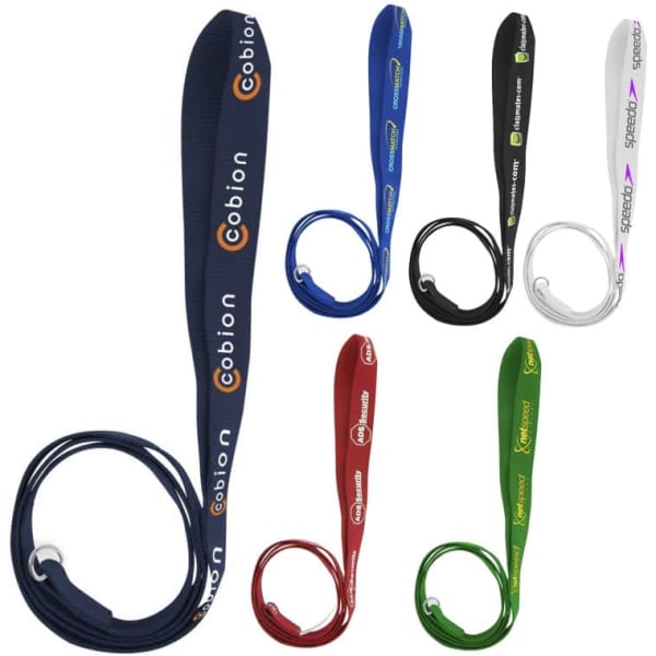 A selection of 1.1M dog leashes in navy, blue, black, red, white, and green, featuring various logos.