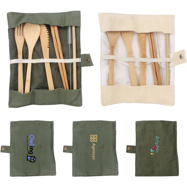 6 pieces Bamboo Cutlery Set
