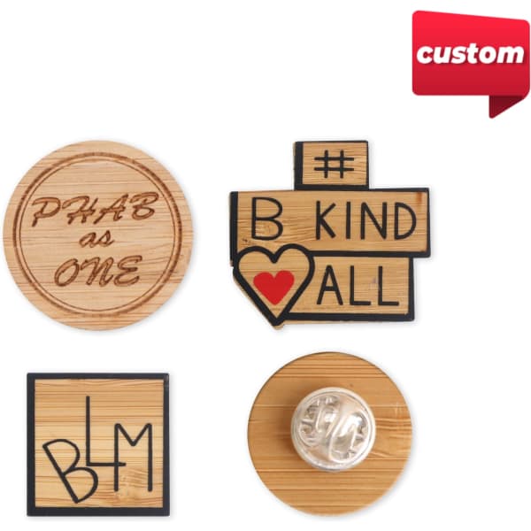 Custom Shaped Bamboo Pin