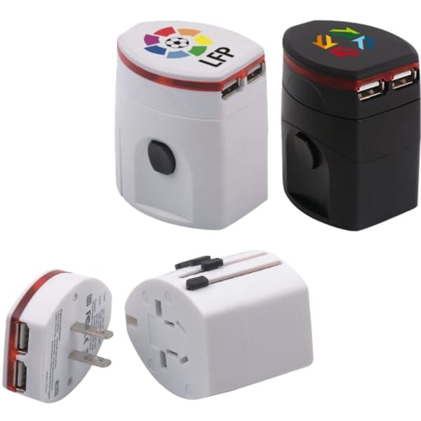 Light-up Universal Plug Travel Adapter With USB