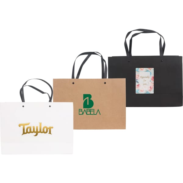 Small Crosswise Paper Bag with Knitted Handle(250 x 170 x 90mm)