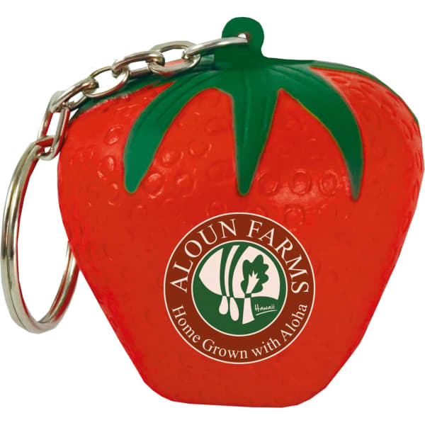 Keyring with Strawberry Stress Reliever
