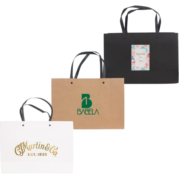 Medium Crosswise Paper Bag with Knitted Handle(320 x 250 x 110mm)