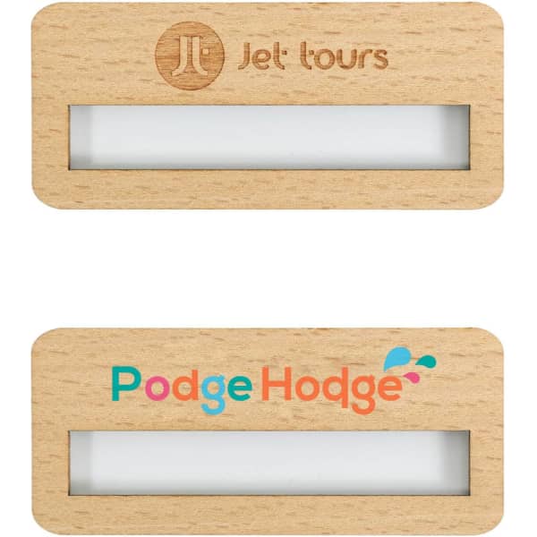 Reusable Wooden Name Badge