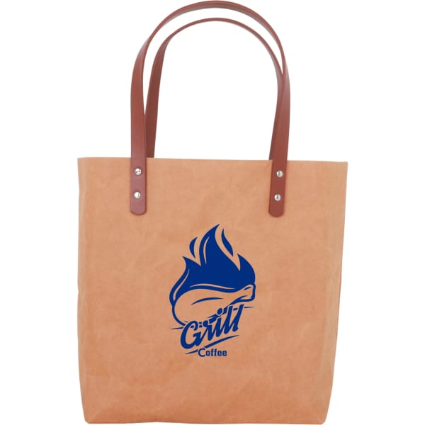 Washable Kraft Paper Bag with PU Handle(390x330x100mm)
