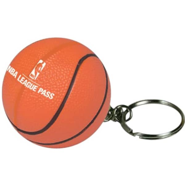 Keyring with Basketball Stress Item