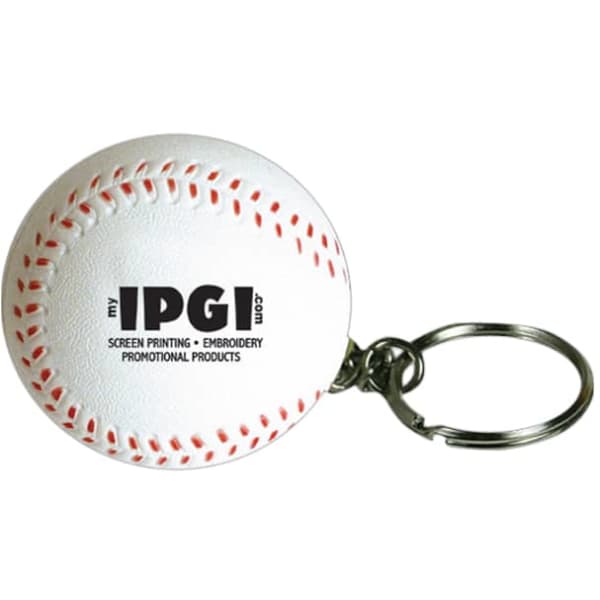 Keyring with Baseball Stress Reliever