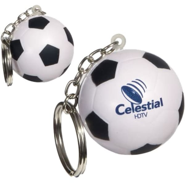 Keyring with Football Stress Relievers