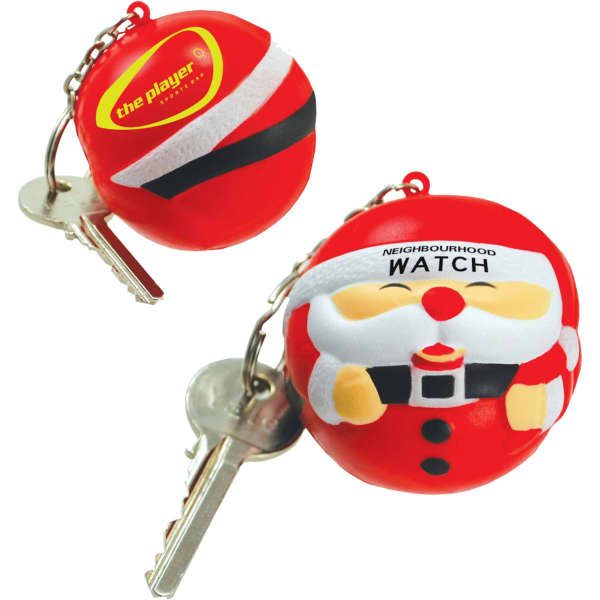 Keyring with Santa Stress Reliever
