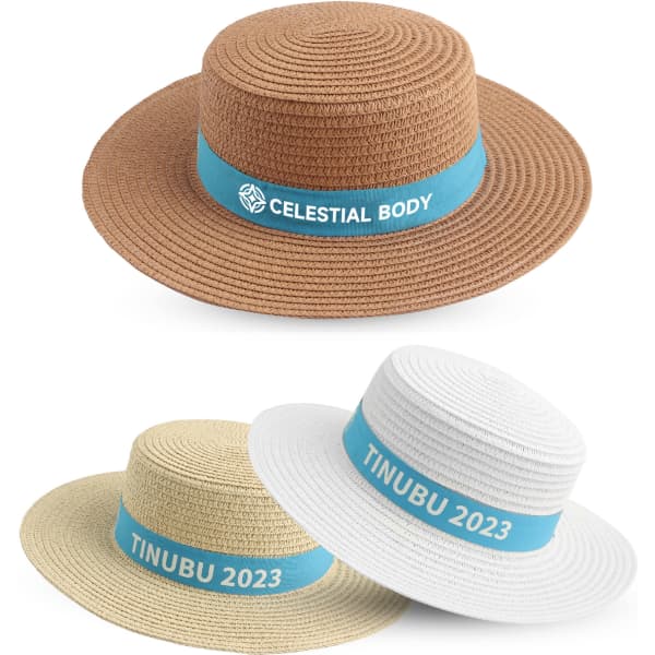 Straw Hat with Ribbon