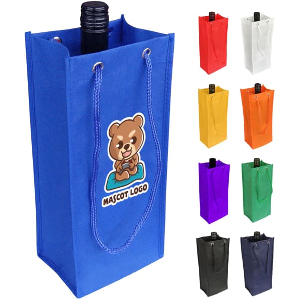 Non Woven Single Bottle Bag with Rope Handle