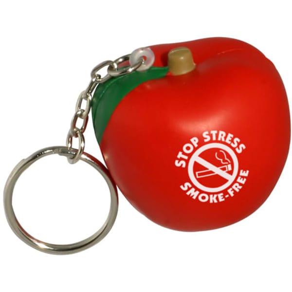 Keyring with Apple Stress Reliever
