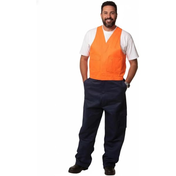Hi-His Two Tone Men’s Cotton Drill Action Back Overall-Stout