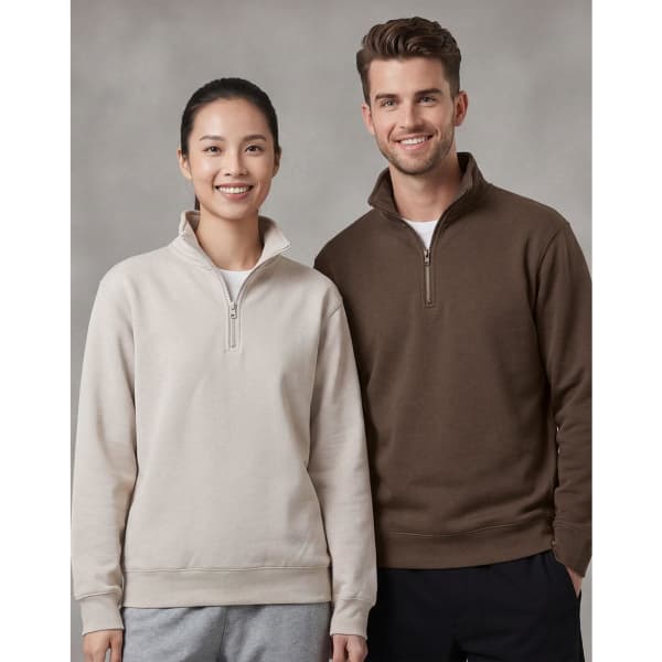 1/2 zip collar fleecy sweat