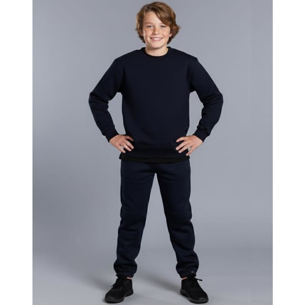Kid’s fleecy trackpants with Zip, Cuffs and knee padding
