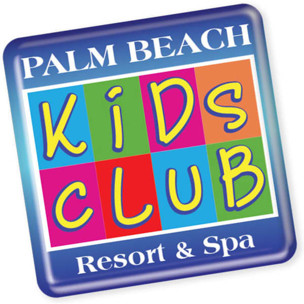 A square sticker with a colourful design and a logo, featuring blue, green, yellow, and red colours.