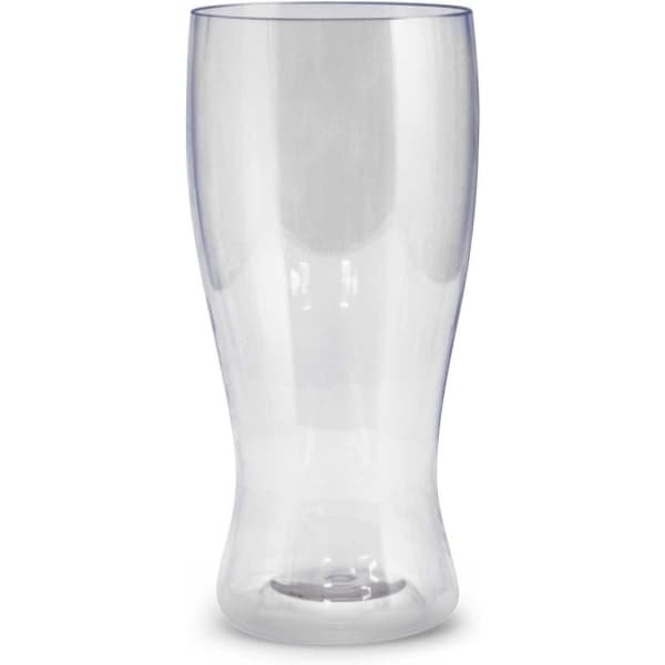 A drink bottle in clear plastic with an ergonomic shape, featuring a logo. Holds 410ml.
