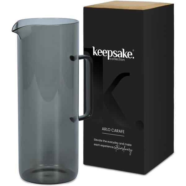 A drink bottle with a sleek grey design, accompanied by a black box featuring a logo.