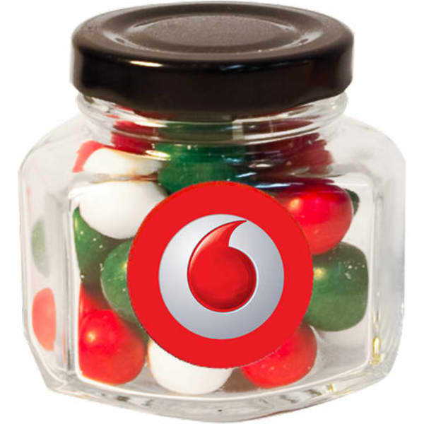 Christmas Mini Screw Top Jar with choc balls