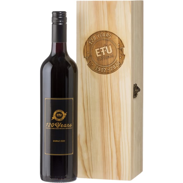 Custom Labelled Wine Inside Timber Box