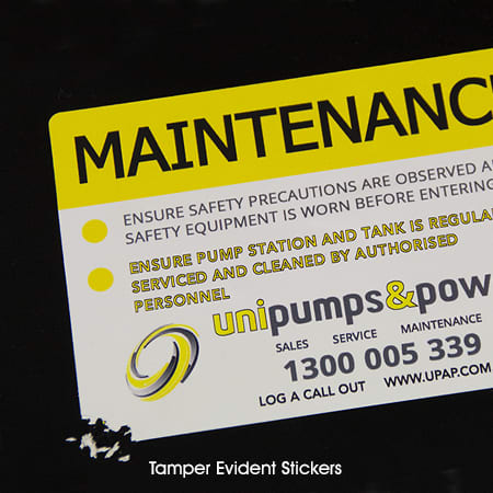 Tamperproof Vinyl Stickers