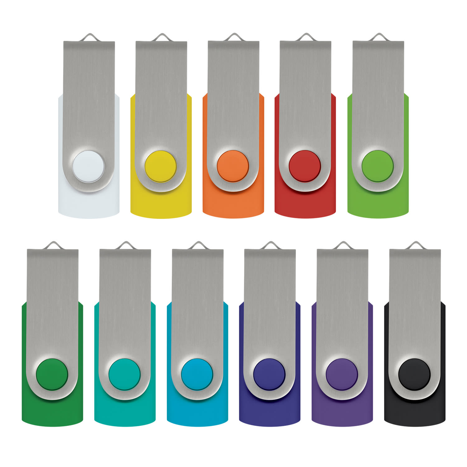 Helix 4GB USB Flash Drive - Customizable Soft-Touch Case with Aluminium Swivel