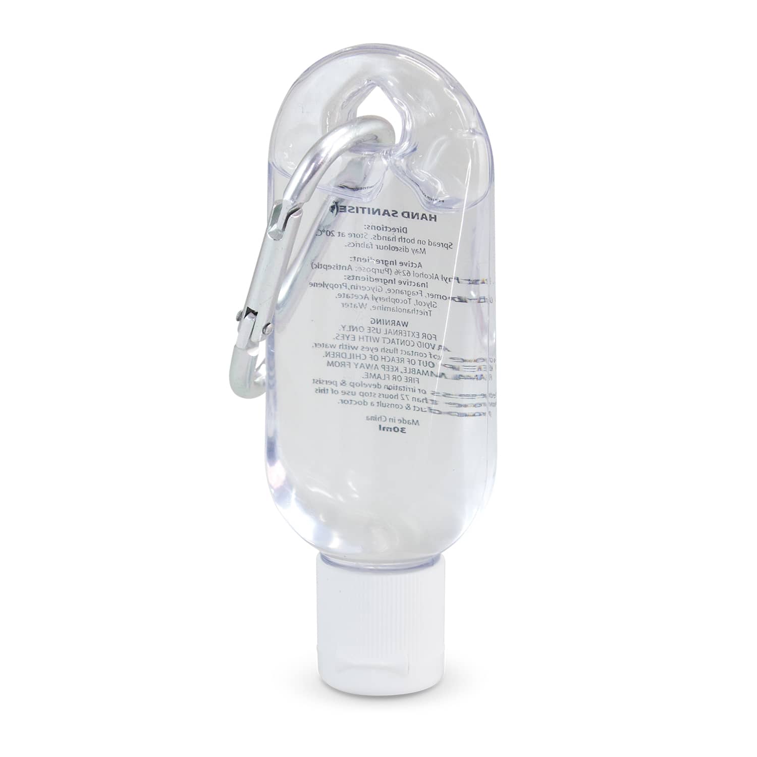 Carabiner Hand Sanitiser 30ml - 110462 Image Clear