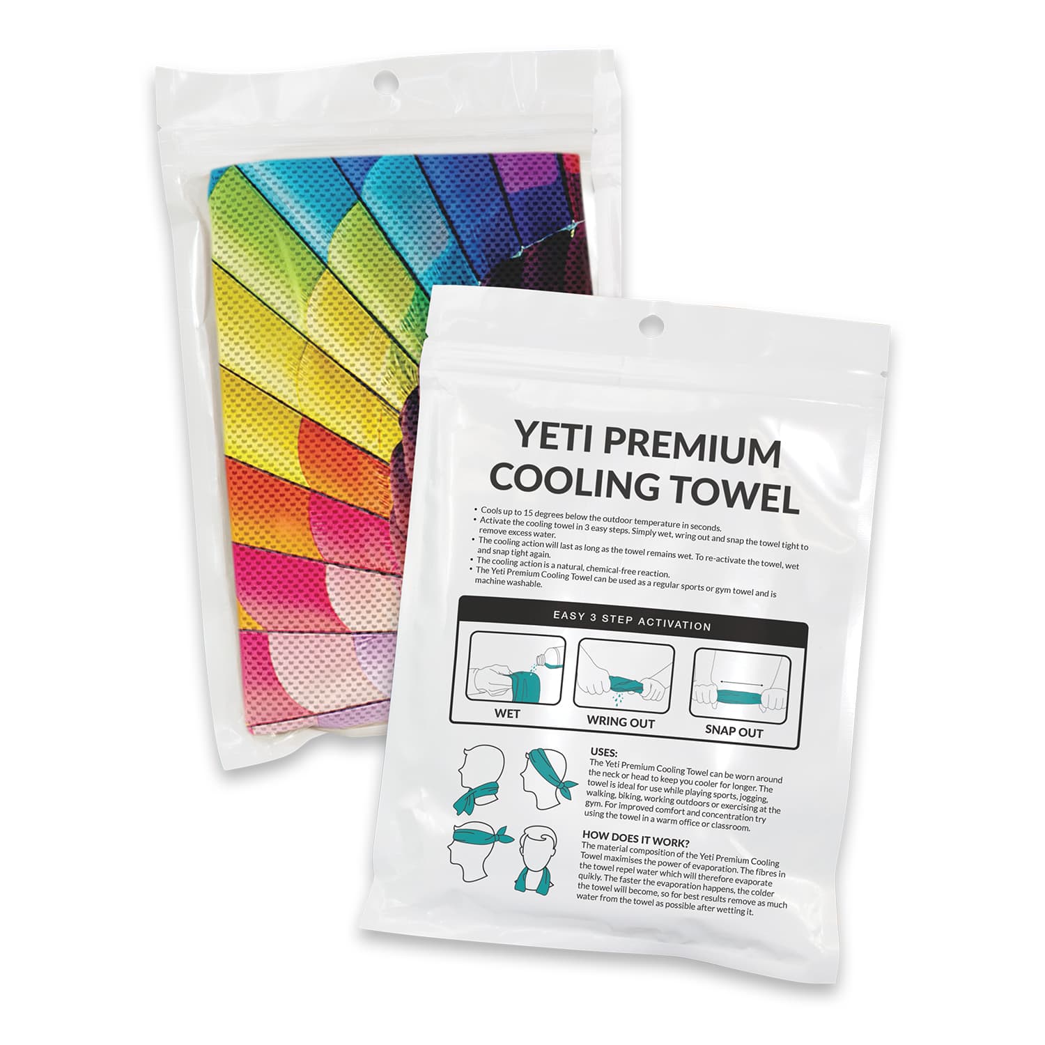Yeti Premium Cooling Towel - Full Colour - Pouch - 110464 Image