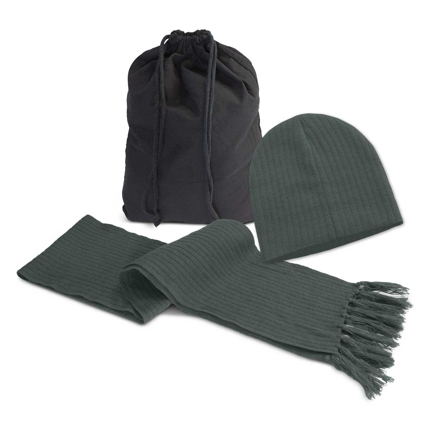 Nebraska Scarf and Beanie Set - 113842 Image Charcoal