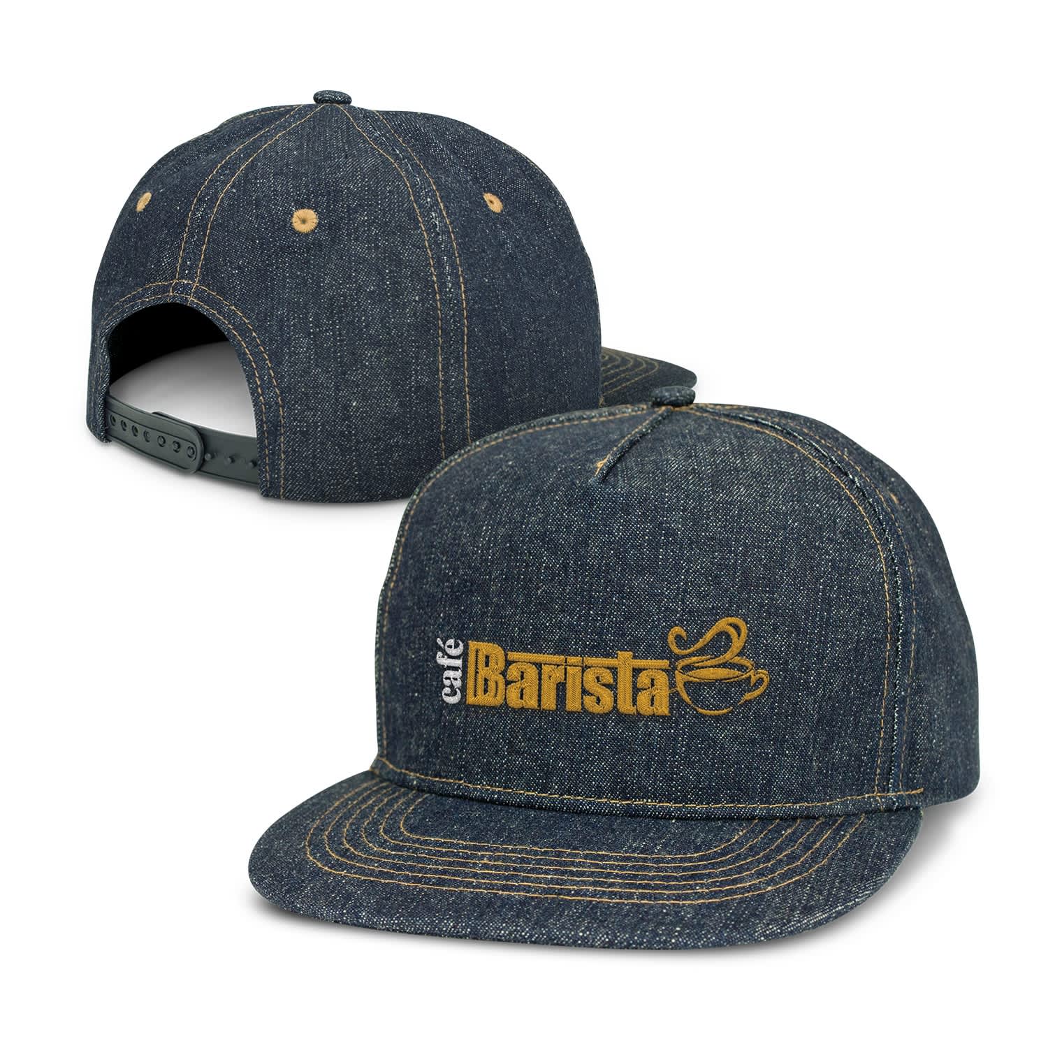 Denim Flat Peak Cap - image 1