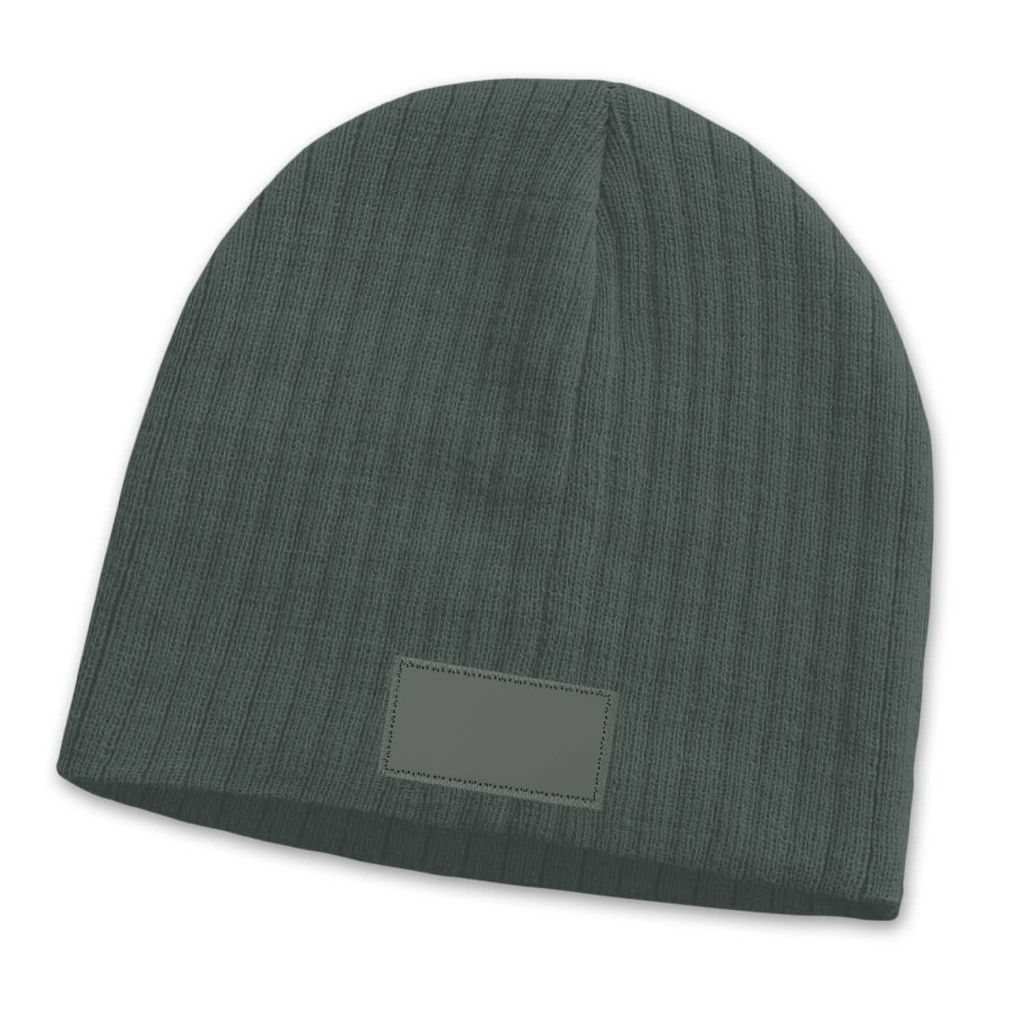 Nebraska Cable Knit Beanie with Patch - 115656 Image Charcoal