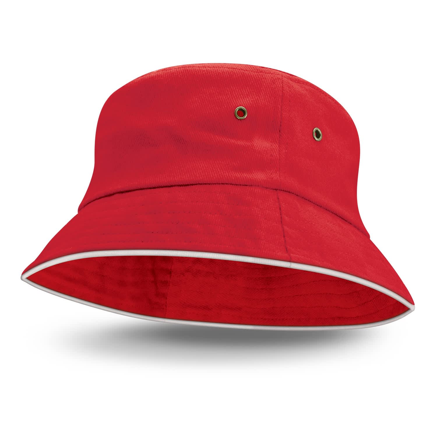 Bondi Bucket Hat - White Sandwich Trim - 115740 Image Red