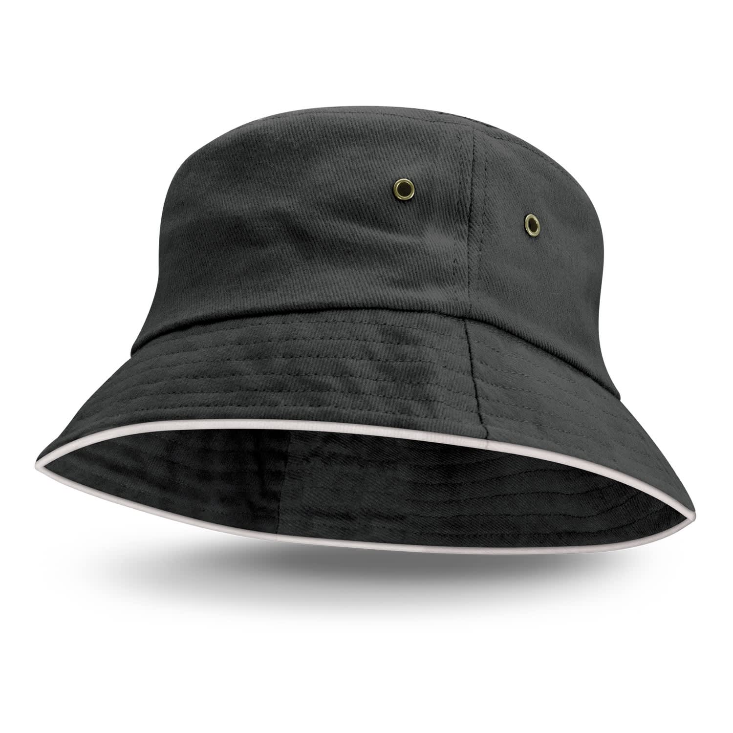 Bondi Bucket Hat - White Sandwich Trim - 115740 Image Black