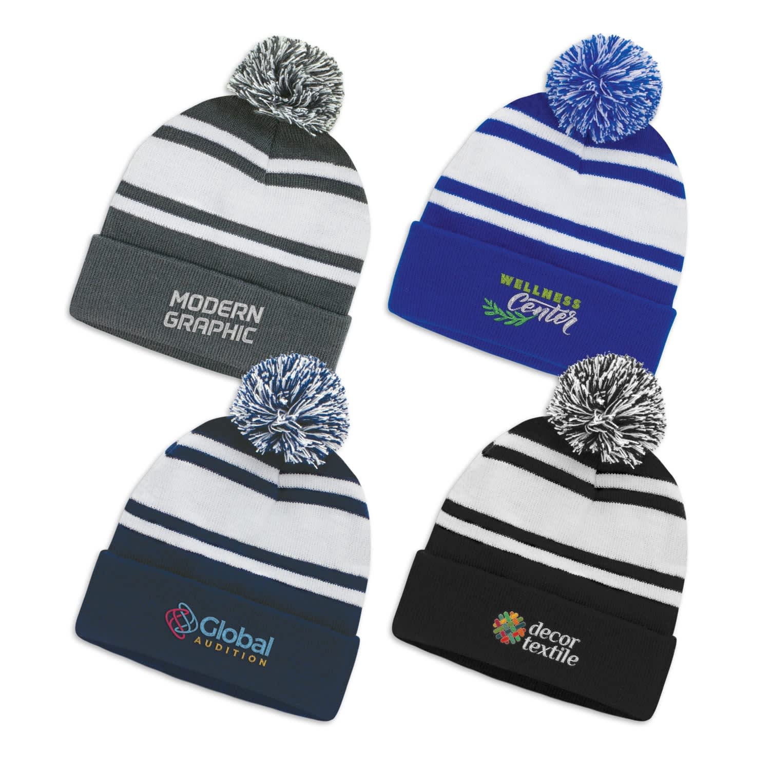 Commodore Beanie with Pom Pom | Branded Beanie | Printed Beanie NZ | Trends Collection | Withers & Co