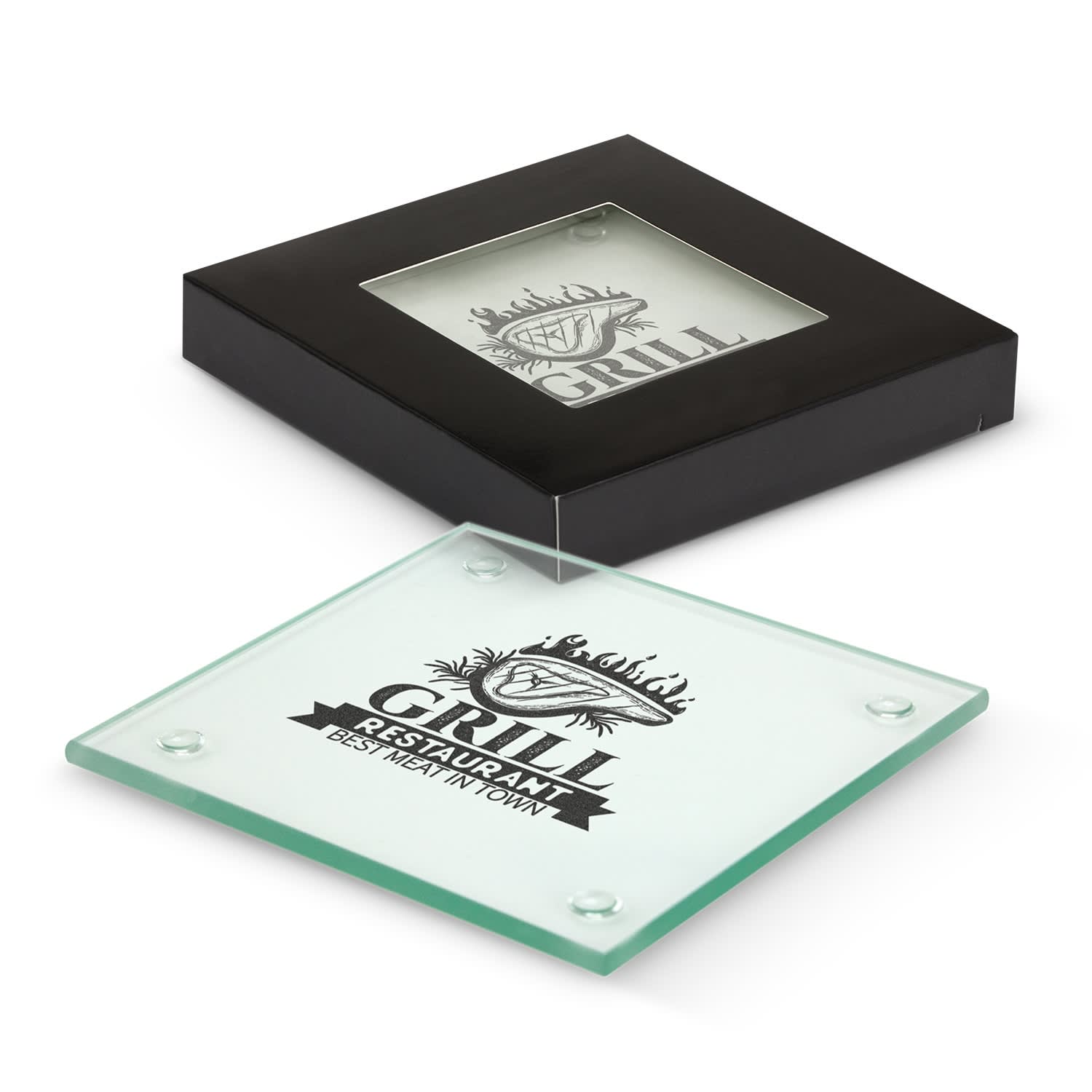 Venice Glass Coaster Set of 2 - Square | Custom Coasters NZ | Custom Printed Coasters NZ