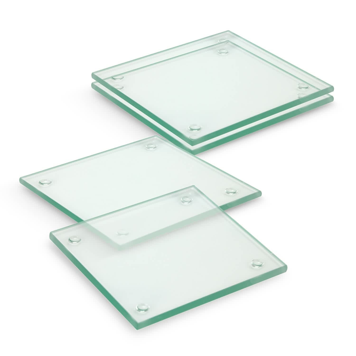 Venice Glass Coaster Set of 4 - Square - 116395 Image Clear