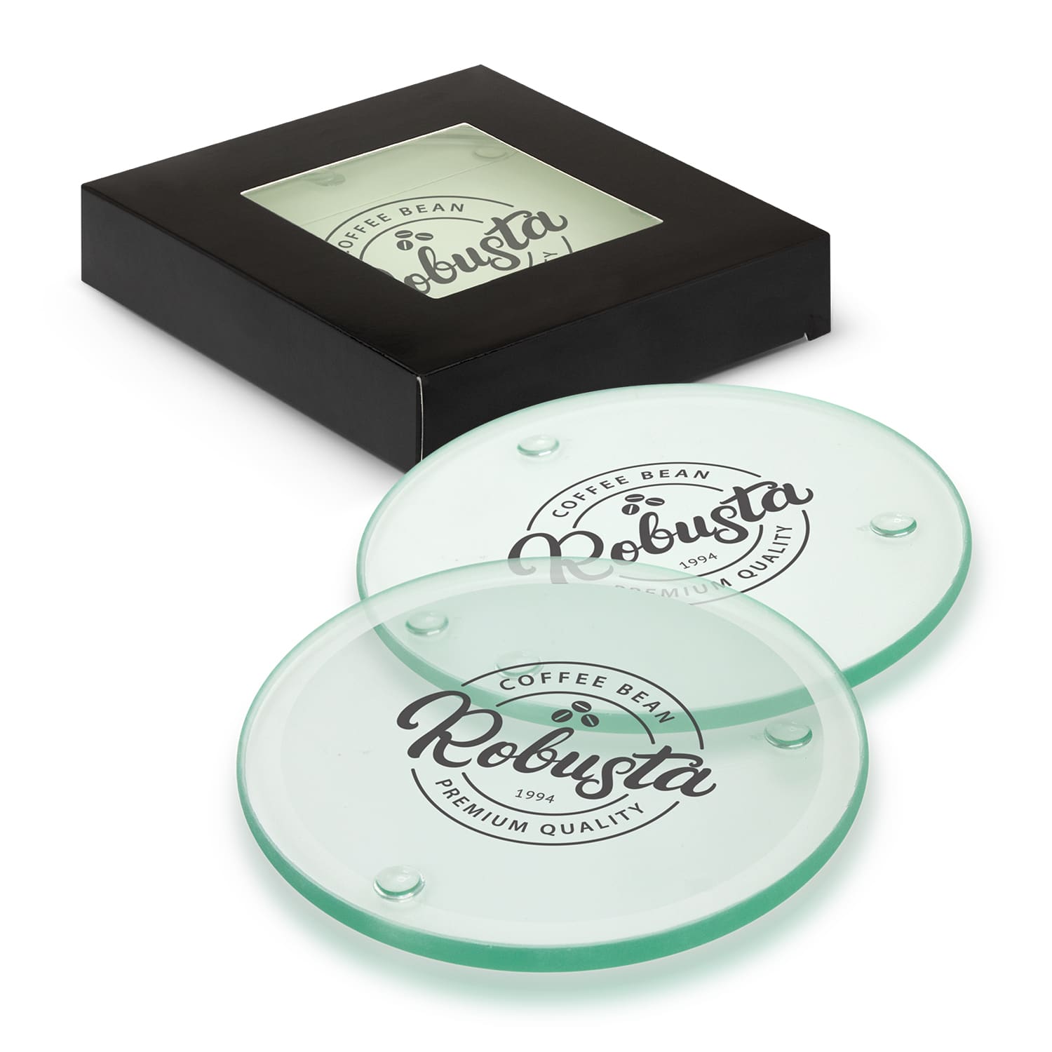 Venice Glass Coaster Set of 4 - Round | Custom Coasters NZ | Custom Printed Coasters NZ