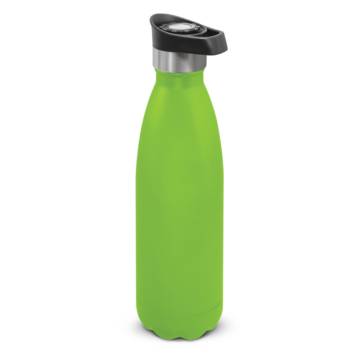 Mirage Powder Coated Vacuum Bottle - Push Button Lid - 116525 Image Bright Green